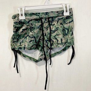 F**K Project girls camouflage elastic stretch tie chenille cut shorts XXS XS 0p